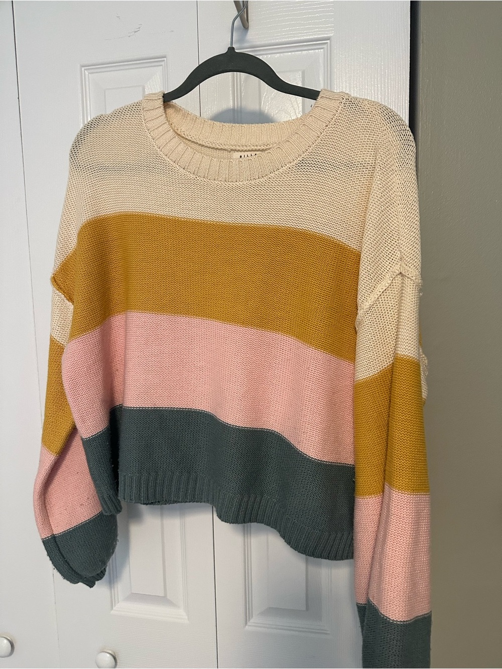 The Salty Blonde x Billabong Crewneck Sweater - Pink, Mustard & Teal